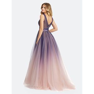 Mac Duggal Sleeveless Ombre Tulle Ball Gown